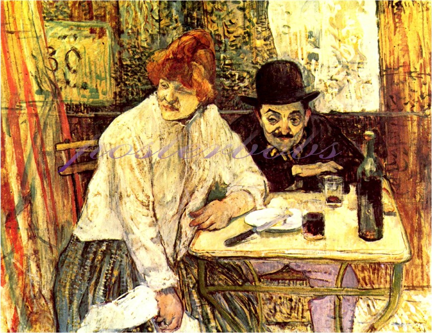 Toulouse Lautrec Customers Table at The Restaurant La Mie