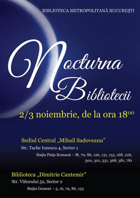 wasteland enable drawer Biblioteca Metropolitană București invită la o noapte albă cu degustări de  carte | Secunda Tv